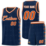 Custom Navy Side Blocks Sports Uniform Basketball Jersey