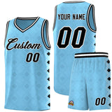 Custom Light Blue Side Blocks Sports Uniform Basketball Jersey