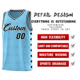 Custom Light Blue Side Blocks Sports Uniform Basketball Jersey