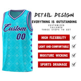 Custom Sky Blue Side Blocks Sports Uniform Basketball Jersey
