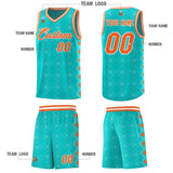 Custom Aqua Side Blocks Sports Uniform Basketball Jersey