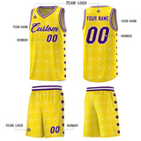Custom Gold Side Blocks Sports Uniform Basketball Jersey