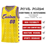 Custom Gold Side Blocks Sports Uniform Basketball Jersey