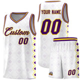 Custom White Side Blocks Sports Uniform Basketball Jersey