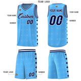 Custom Light Blue Side Blocks Sports Uniform Basketball Jersey
