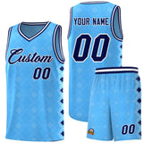Custom Light Blue Side Blocks Sports Uniform Basketball Jersey