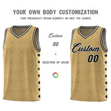 Custom Old Gold Side Blocks Sports Uniform Basketball Jersey