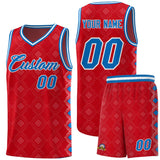 Custom Red Side Blocks Sports Uniform Basketball Jersey