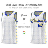 Custom White Side Blocks Sports Uniform Basketball Jersey