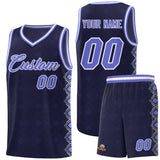 Custom Navy Side Blocks Sports Uniform Basketball Jersey