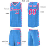 Custom Light Blue Side Blocks Sports Uniform Basketball Jersey