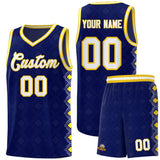 Custom Navy Side Blocks Sports Uniform Basketball Jersey