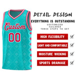 Custom Aqua Side Blocks Sports Uniform Basketball Jersey