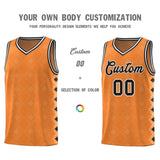 Custom Gold Orange Side Blocks Sports Uniform Basketball Jersey