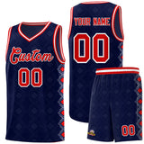 Custom Navy Side Blocks Sports Uniform Basketball Jersey