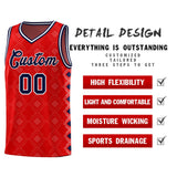 Custom Red Side Blocks Sports Uniform Basketball Jersey