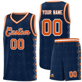 Custom Navy Side Blocks Sports Uniform Basketball Jersey