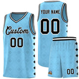 Custom Light Blue Side Blocks Sports Uniform Basketball Jersey
