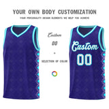 Custom Royal Side Blocks Sports Uniform Basketball Jersey