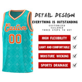 Custom Aqua Side Blocks Sports Uniform Basketball Jersey