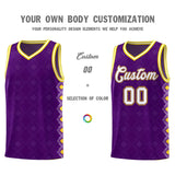 Custom Purple Side Blocks Sports Uniform Basketball Jersey