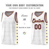 Custom White Side Blocks Sports Uniform Basketball Jersey
