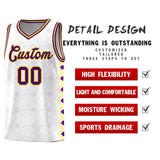 Custom White Side Blocks Sports Uniform Basketball Jersey