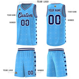 Custom Light Blue Side Blocks Sports Uniform Basketball Jersey