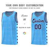 Custom Light Blue Side Blocks Sports Uniform Basketball Jersey