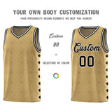 Custom Old Gold Side Blocks Sports Uniform Basketball Jersey