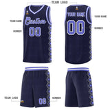 Custom Navy Side Blocks Sports Uniform Basketball Jersey