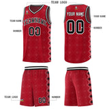 Custom Red Side Blocks Sports Uniform Basketball Jersey