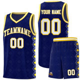 Custom Navy Side Blocks Sports Uniform Basketball Jersey