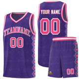 Custom Purple Side Blocks Sports Uniform Basketball Jersey