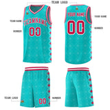 Custom Aqua Side Blocks Sports Uniform Basketball Jersey