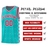 Custom Aqua Side Blocks Sports Uniform Basketball Jersey