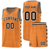 Custom Gold Orange Side Blocks Sports Uniform Basketball Jersey