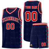 Custom Navy Side Blocks Sports Uniform Basketball Jersey