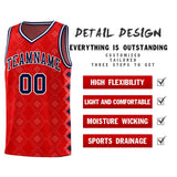 Custom Red Side Blocks Sports Uniform Basketball Jersey