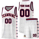 Custom White Side Blocks Sports Uniform Basketball Jersey