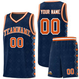 Custom Navy Side Blocks Sports Uniform Basketball Jersey
