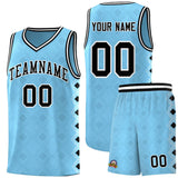 Custom Light Blue Side Blocks Sports Uniform Basketball Jersey