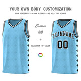 Custom Light Blue Side Blocks Sports Uniform Basketball Jersey