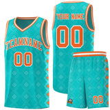 Custom Aqua Side Blocks Sports Uniform Basketball Jersey