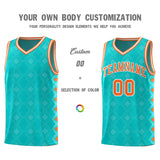 Custom Aqua Side Blocks Sports Uniform Basketball Jersey