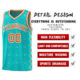 Custom Aqua Side Blocks Sports Uniform Basketball Jersey