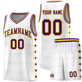 Custom White Side Blocks Sports Uniform Basketball Jersey
