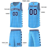 Custom Light Blue Side Blocks Sports Uniform Basketball Jersey
