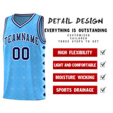 Custom Light Blue Side Blocks Sports Uniform Basketball Jersey