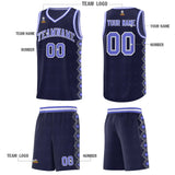 Custom Navy Side Blocks Sports Uniform Basketball Jersey